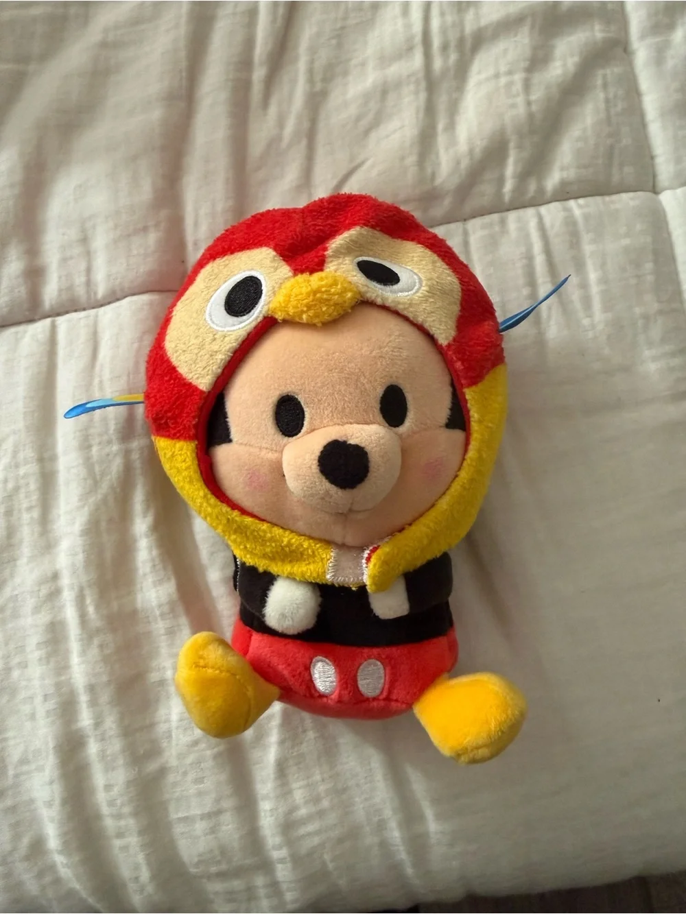 Disney Mickey Plush in Red and Yellow Bird Hoodie